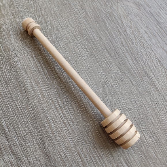 White Decorative Honey Pot with Wooden Dipper and Lid - Picture 6 of 10